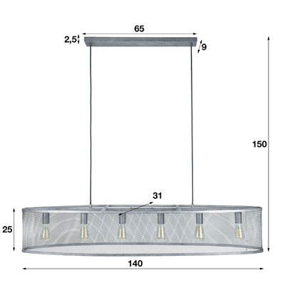 lustre_ovale_metal_grillage