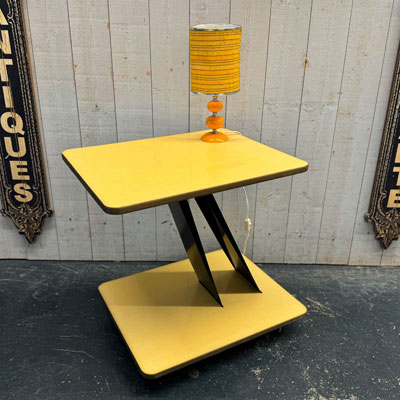 desserte_vintage_formica_jaune_metal