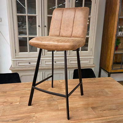 tabouret_haut_microfibre_cognac_pieds_metal